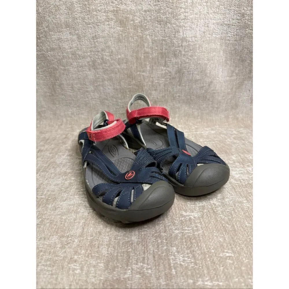 KEEN Kids' Rose Close-Toe Strappy Athletic Water Sandals Navy Blue Pink Size 3